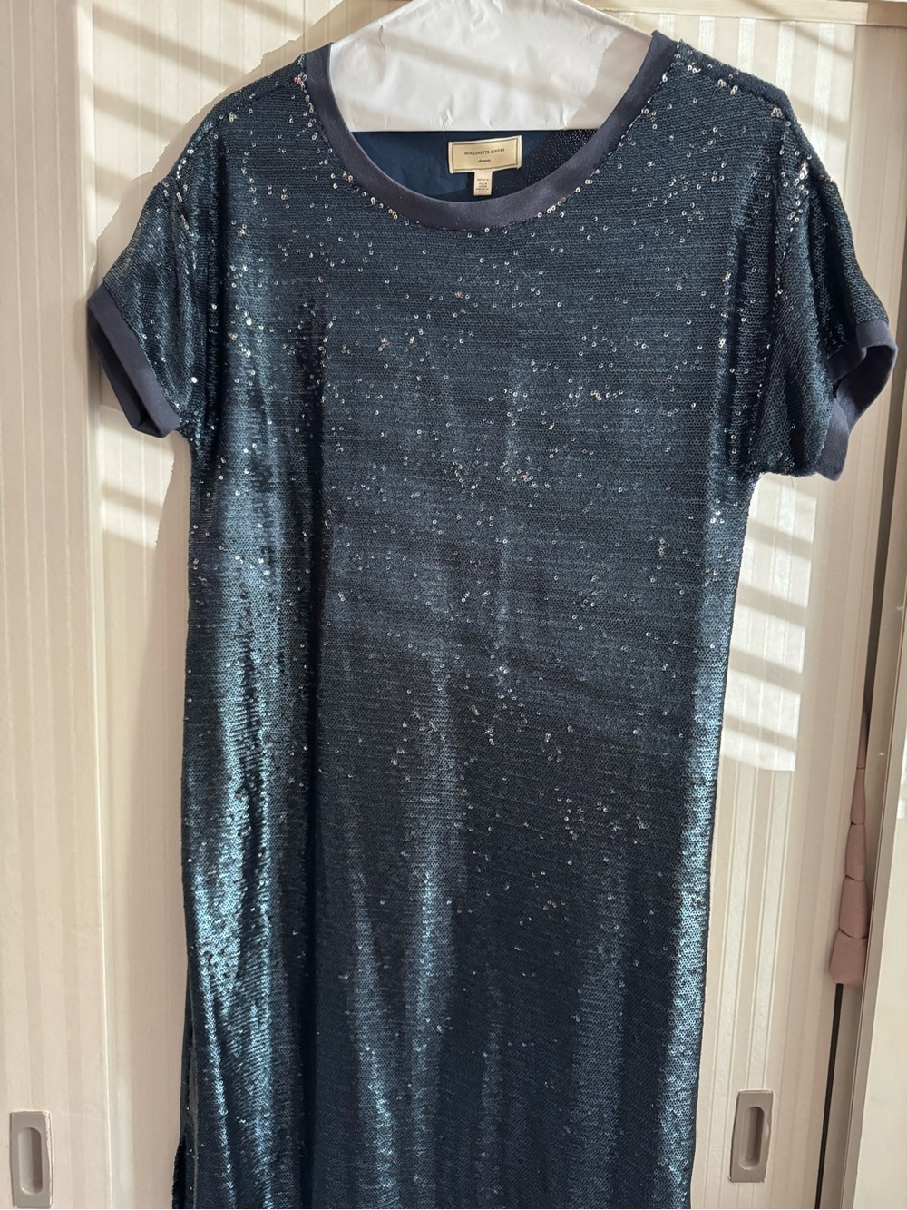 Moulinette Soeurs Navy Blue Sequin Midi Dress